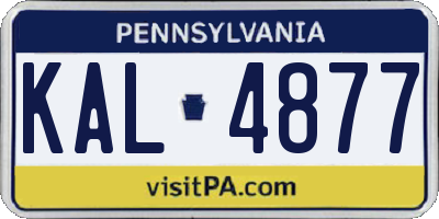 PA license plate KAL4877
