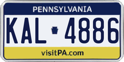 PA license plate KAL4886