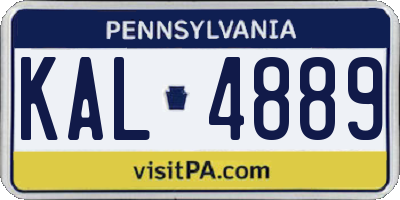 PA license plate KAL4889