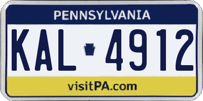 PA license plate KAL4912