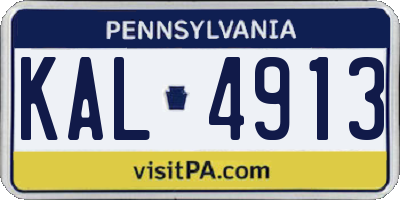 PA license plate KAL4913