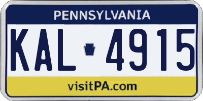 PA license plate KAL4915