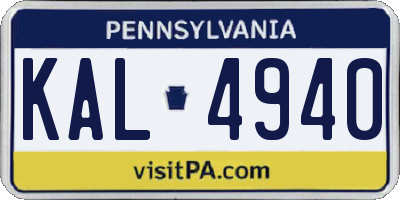 PA license plate KAL4940