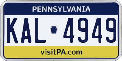 PA license plate KAL4949