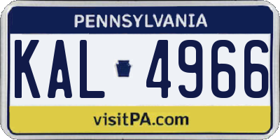 PA license plate KAL4966