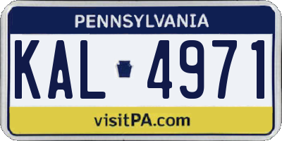 PA license plate KAL4971