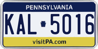 PA license plate KAL5016