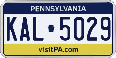 PA license plate KAL5029