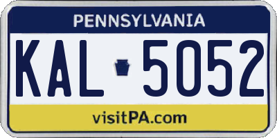PA license plate KAL5052