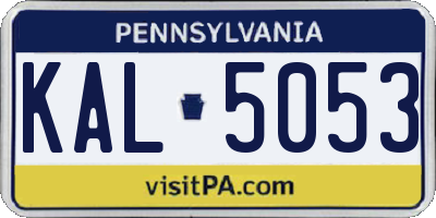 PA license plate KAL5053