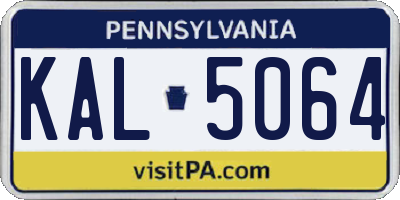 PA license plate KAL5064