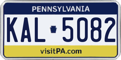 PA license plate KAL5082