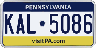 PA license plate KAL5086
