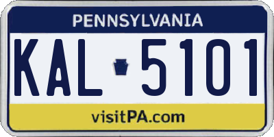 PA license plate KAL5101