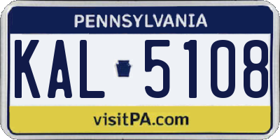 PA license plate KAL5108