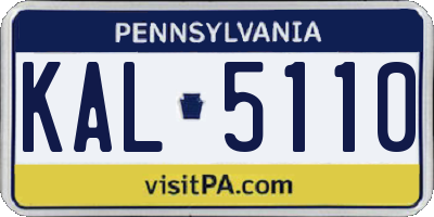 PA license plate KAL5110