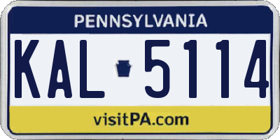 PA license plate KAL5114
