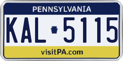 PA license plate KAL5115