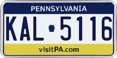 PA license plate KAL5116