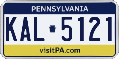 PA license plate KAL5121