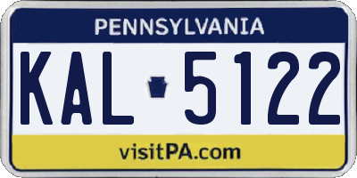 PA license plate KAL5122