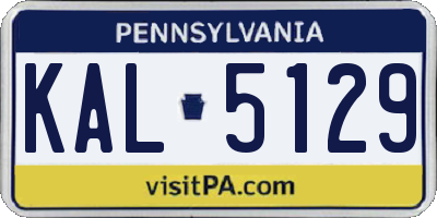PA license plate KAL5129