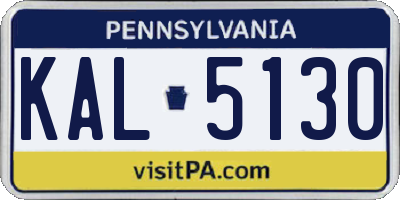 PA license plate KAL5130