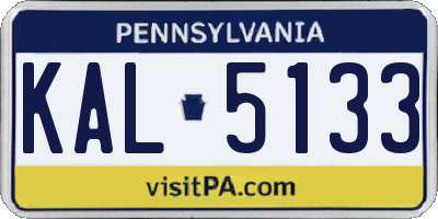 PA license plate KAL5133