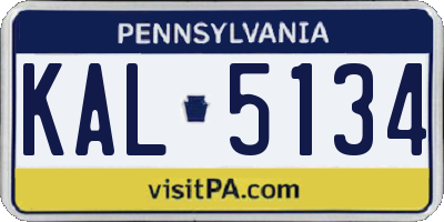 PA license plate KAL5134