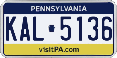 PA license plate KAL5136