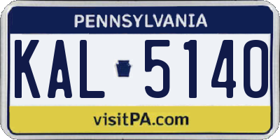 PA license plate KAL5140