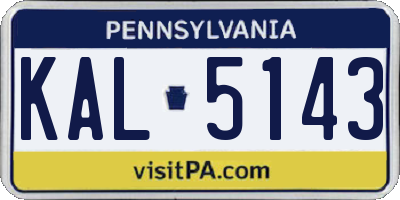 PA license plate KAL5143