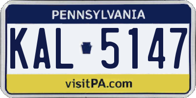 PA license plate KAL5147