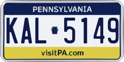 PA license plate KAL5149