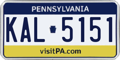 PA license plate KAL5151