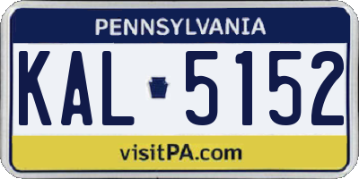 PA license plate KAL5152