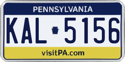 PA license plate KAL5156