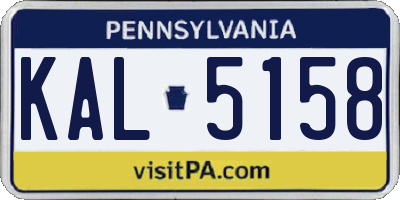 PA license plate KAL5158