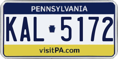 PA license plate KAL5172