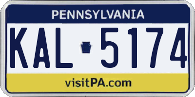 PA license plate KAL5174