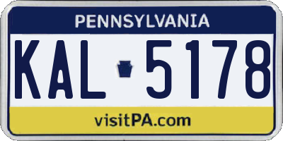 PA license plate KAL5178