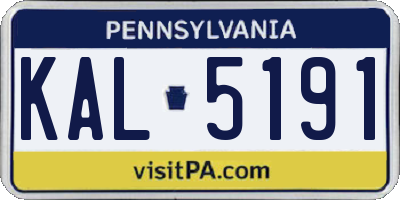 PA license plate KAL5191