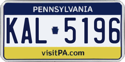 PA license plate KAL5196