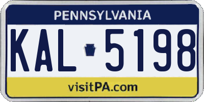 PA license plate KAL5198