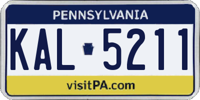 PA license plate KAL5211