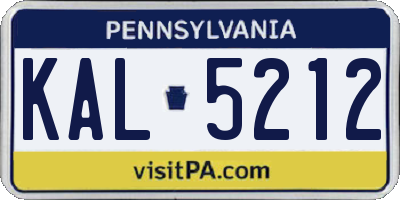 PA license plate KAL5212