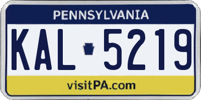 PA license plate KAL5219