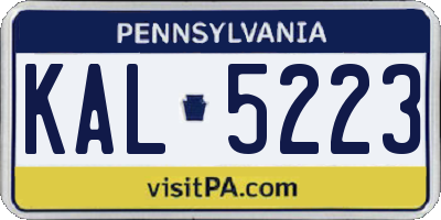 PA license plate KAL5223