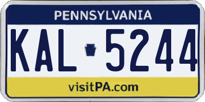 PA license plate KAL5244
