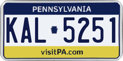PA license plate KAL5251
